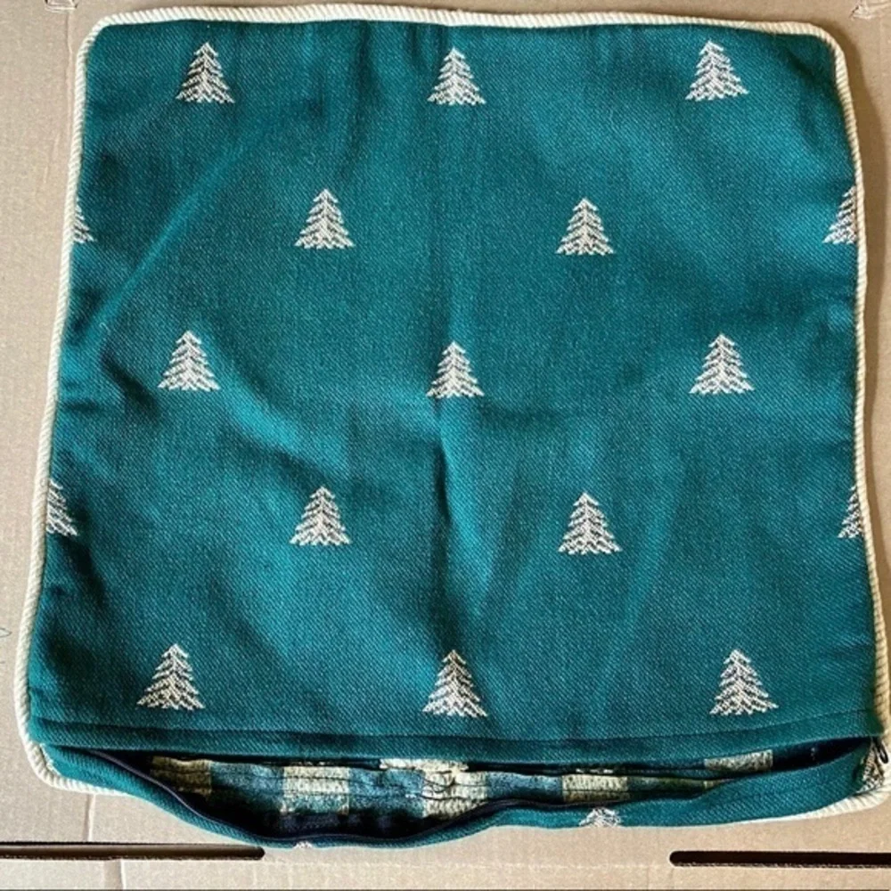 Omni Futon Furniture Heavy Cloth Green Christmas Tree Pillow Cover Zipper